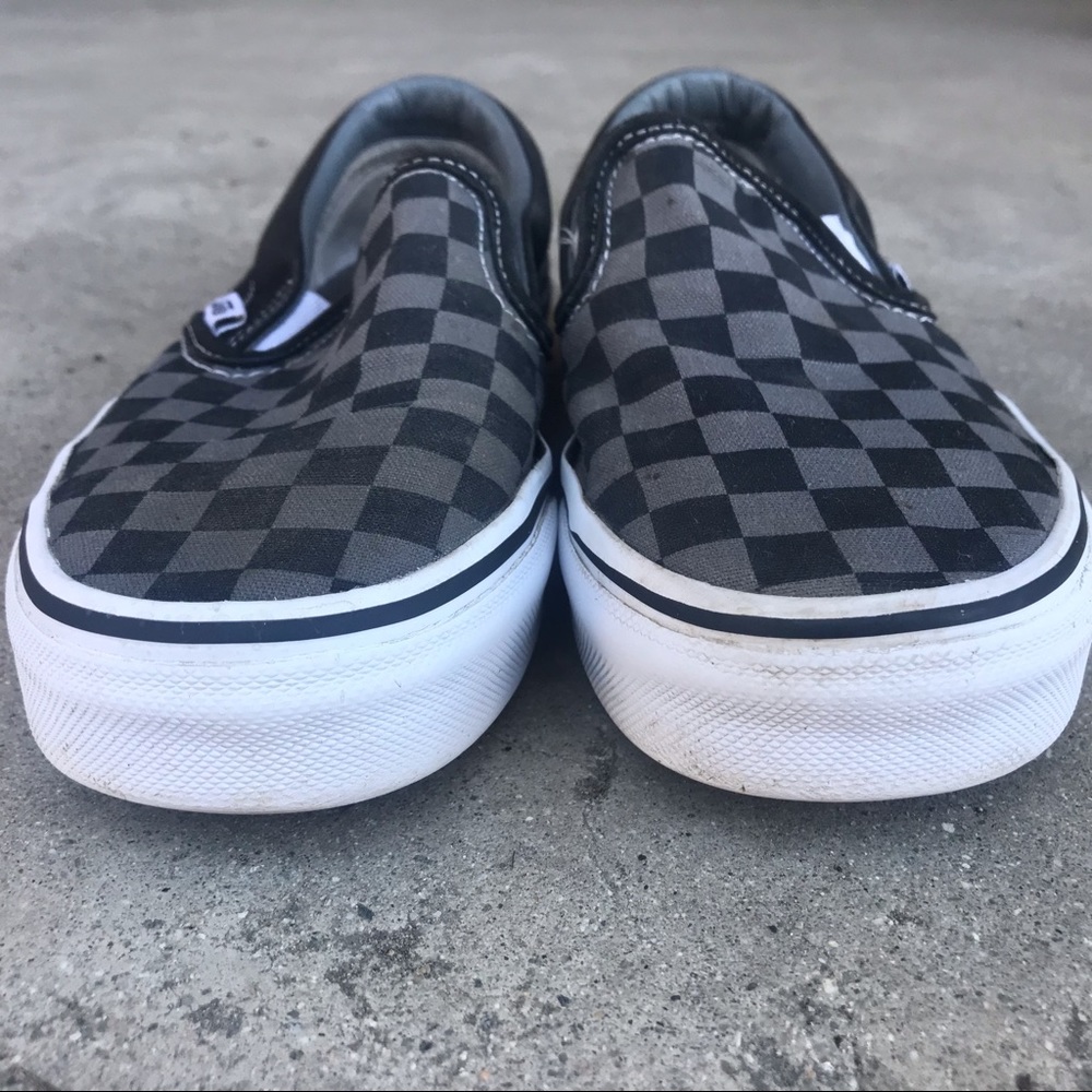 Black/grey checkered Vans